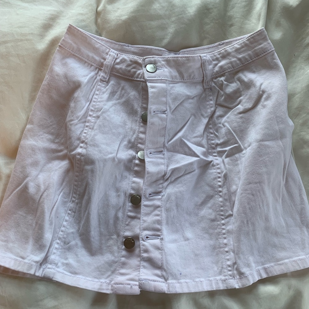 White button up mini skirt!
